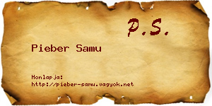 Pieber Samu névjegykártya